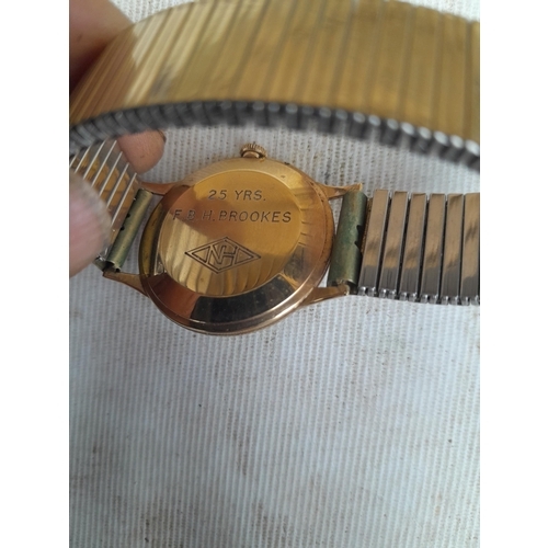 32 - Vintage Rone 17 Jewel Incabloc Gents presentation watch in clearly hallmarked 9 ct gold case with ar... 