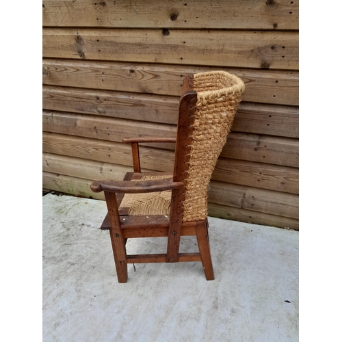 56 - Vintage smaller size Orkney chair with drop in seat (Arts and Crafts and Scottish vernacular furnitu... 