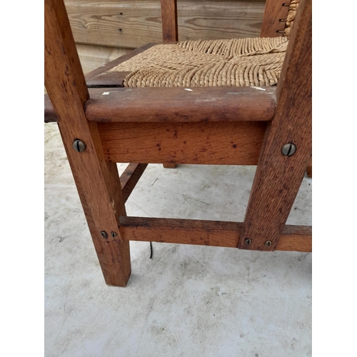 56 - Vintage smaller size Orkney chair with drop in seat (Arts and Crafts and Scottish vernacular furnitu... 