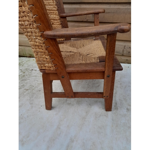 56 - Vintage smaller size Orkney chair with drop in seat (Arts and Crafts and Scottish vernacular furnitu... 