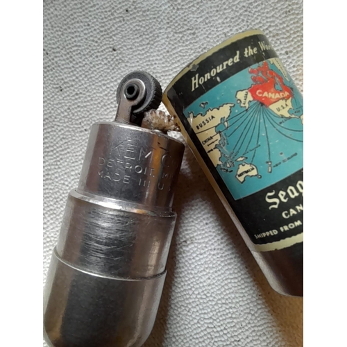 55 - Vintage advertising interest : Seagrams Canadian Whisky advertising miniature bottle lighter