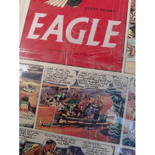 22 - Eagle Comics in vintage suitcase : 1950 1st included and 1951 & 1952