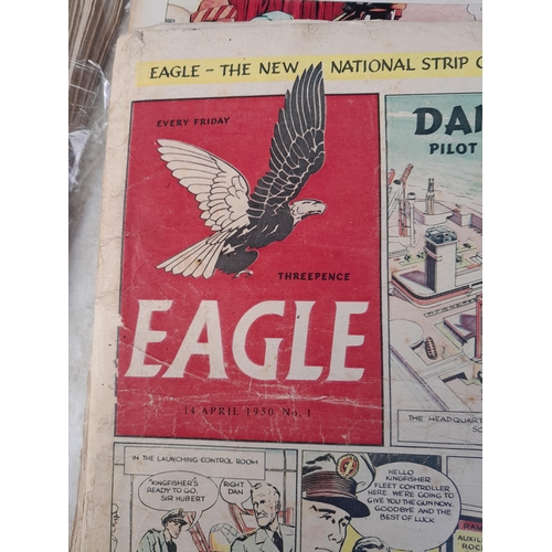 22 - Eagle Comics in vintage suitcase : 1950 1st included and 1951 & 1952