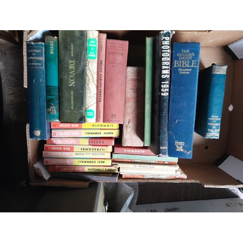 31 - Box of books : mainly Devon interest including 1886 Second Edition History of Devonshire by R N Wort... 