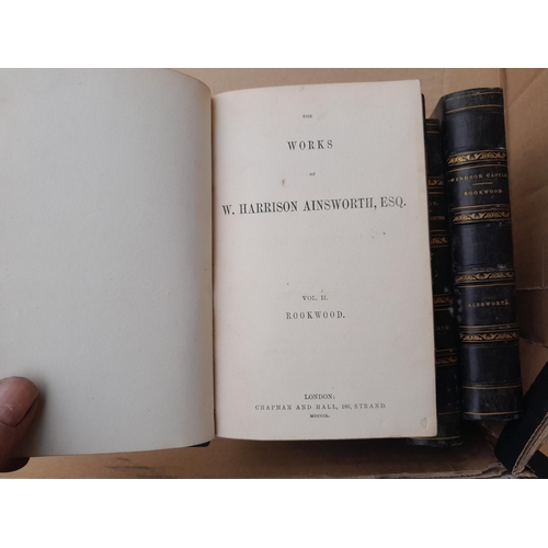 40 - Leather bound volumes by Ainsworth 1850 editions and Children of the New Forest in slip cover, soft ... 