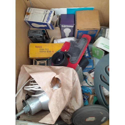 41 - Box of camera , projector and film related items