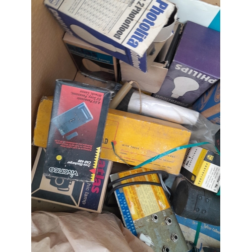 41 - Box of camera , projector and film related items