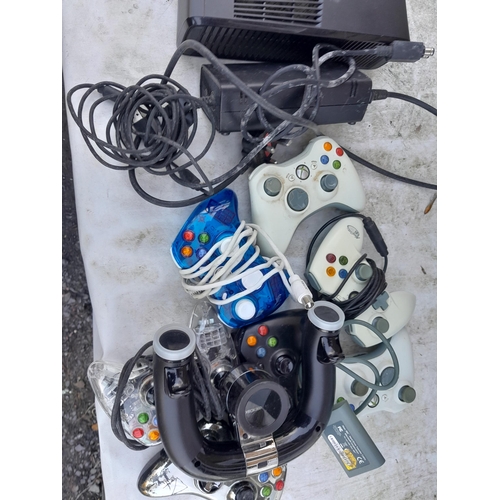 164 - X Box 360 with controllers and other accessories