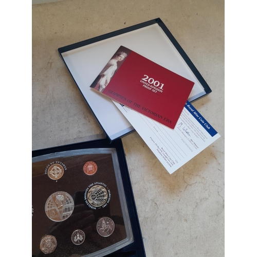 229 - Coins : GB 200 & 2001 10 coin proof sets as issued and accompanied by original literature