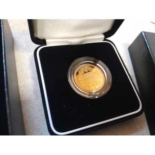 243 - Ltd Edition 22 ct gold Proof Sovereign with accompanying paperwork