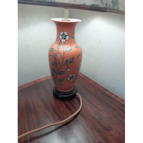 14 - Modern Chinese lamp and one other