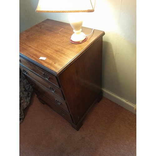 16 - Georgian style mahogany chest of drawers of small proportion from early 20th century 58 cms x 45 cms... 