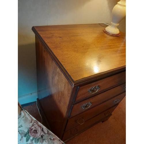 16 - Georgian style mahogany chest of drawers of small proportion from early 20th century 58 cms x 45 cms... 