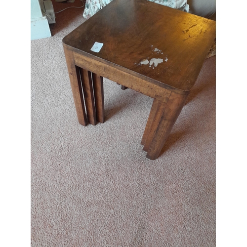 19 - Nest of walnut tables & Edwardian mahogany lap  side table