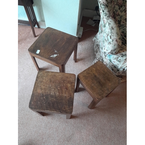 19 - Nest of walnut tables & Edwardian mahogany lap  side table