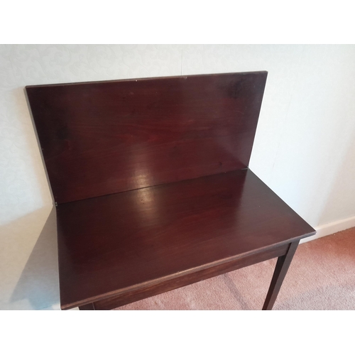 27 - 19th century mahogany tip top card table 76 cms x 46 cms x 87 cms