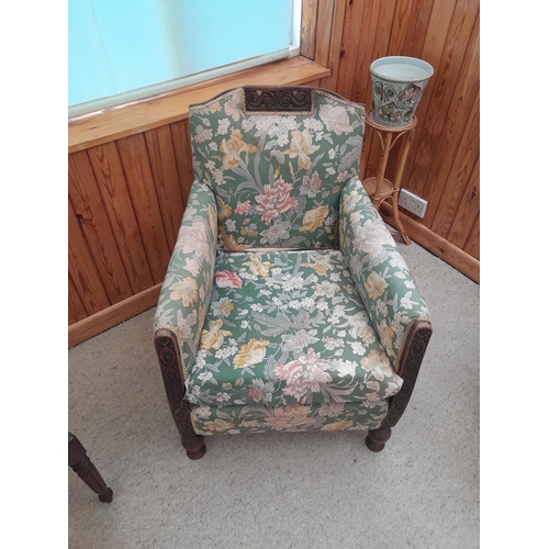 48 - Regency mahogany carver chair and oak upholstered chair