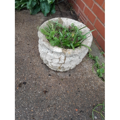 71 - Assorted composite stone garden pots