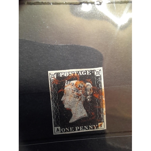 340 - Single stamp : 1840 Penny Black, 1 d AI plate 4 used margin, red Maltese Cross cancel no faults