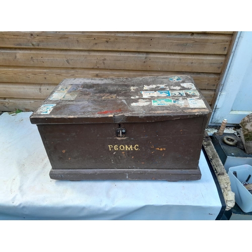 1A - Vintage pine trunk 64 cms x 40 cms x 33 cms