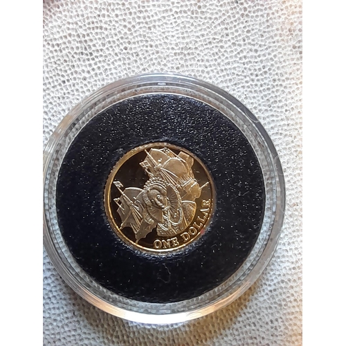 9 - Coin : 2009 gold Cook Island coin in case 1.3 g