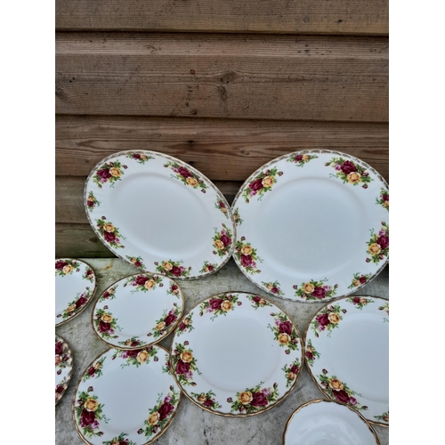 37 - Royal Albert Old Country Roses decorative dinner and tea ware, some gild wear on specific pieces, no... 