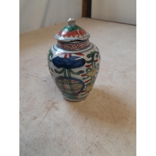 73 - Late 18th early 19th century provincial Chinese vase and cover with damages