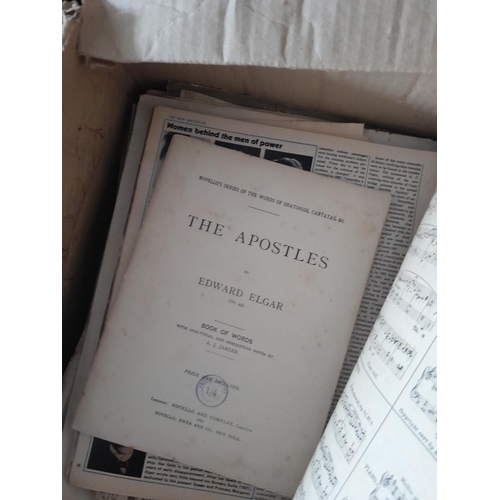 122 - Box of sheet music and box of books