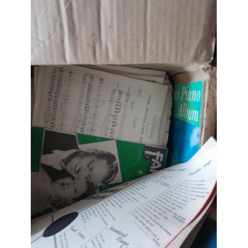 122 - Box of sheet music and box of books