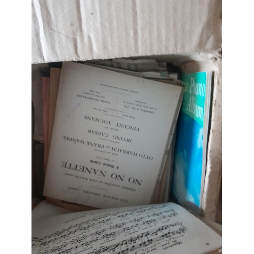 122 - Box of sheet music and box of books