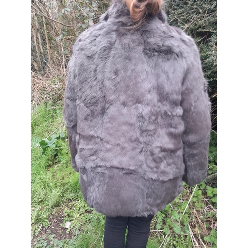 134 - Vintage Rabbit 1/2 length fur coat made in Hong Kong