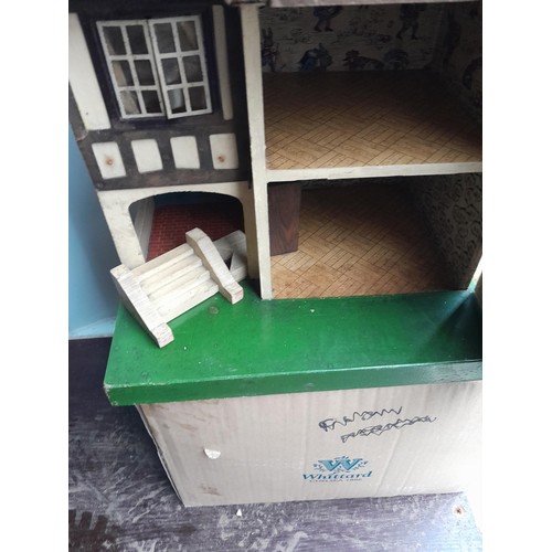 127 - Vintage Dolls house with  furniture