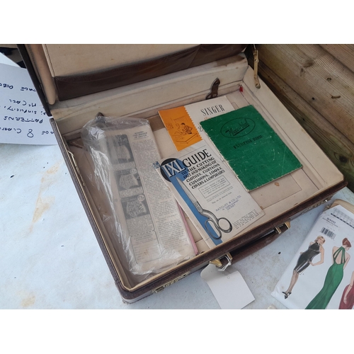 184 - Attache case with vintage sewing patterns : fashion interest