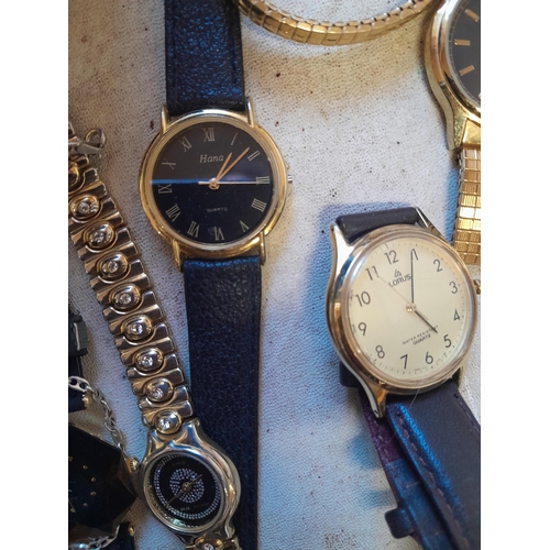 216 - Collection of vintage and modern wristwatches : Roamer, Lorus, Hana, Sekonda, Seiko, Rotary