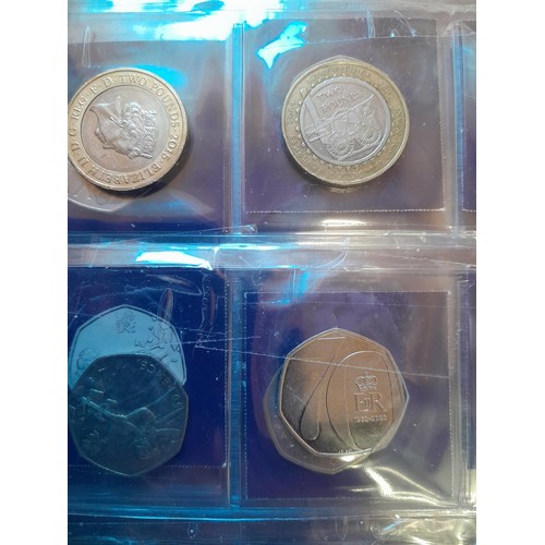 217 - Coins : 32 x £ 2 coins mainly collectable reverse head, & 54 x  50 pence coins with collectable reve... 