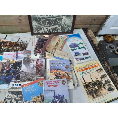 284 - Box of Dorset Steam fair related memorabilia mainly show programmes