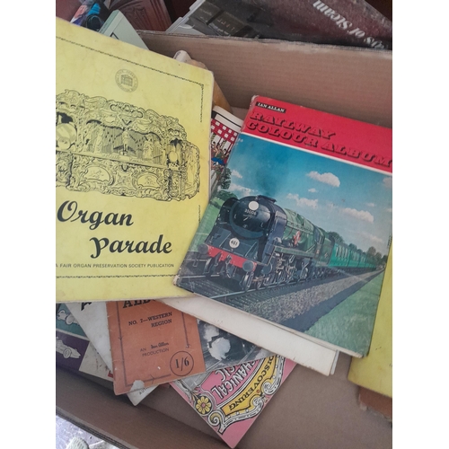 285 - Box of interesting fairground, steam and traction interest books, Observer, Shires included