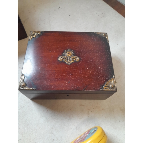 695 - 3 x early 20th century work boxes : 1 x Japanese lacquer ware