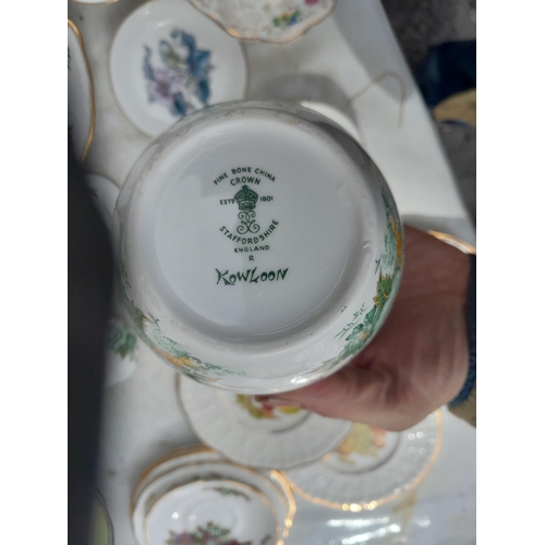 709 - Decorative china and glass ware : Crown Staffordshire Kowloon etc.