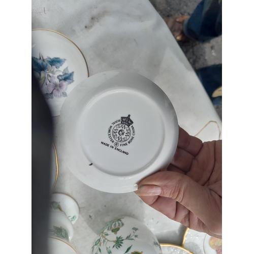 709 - Decorative china and glass ware : Crown Staffordshire Kowloon etc.