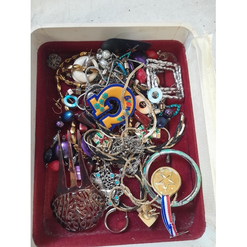 716 - Costume jewellery, small amount of silver noticed, earrings etc.