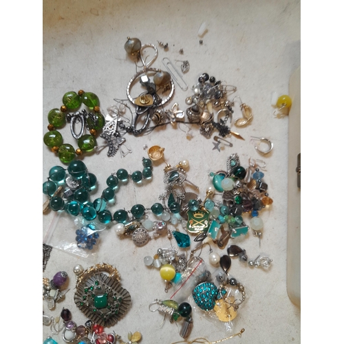 716 - Costume jewellery, small amount of silver noticed, earrings etc.