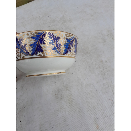 3 - Decorative china, some with damages : Crown Derby slop bowl, Chinese blue and white export damaged v... 