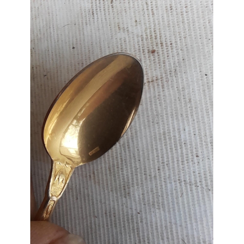 7 - Gilded lower grade metal tea spoons