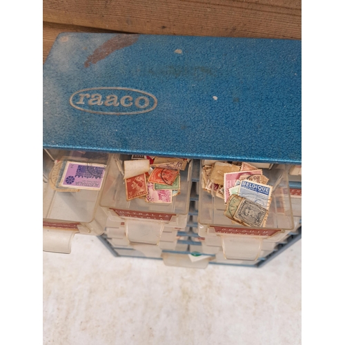 18 - Loose used stamps of the world in plastic storage unit