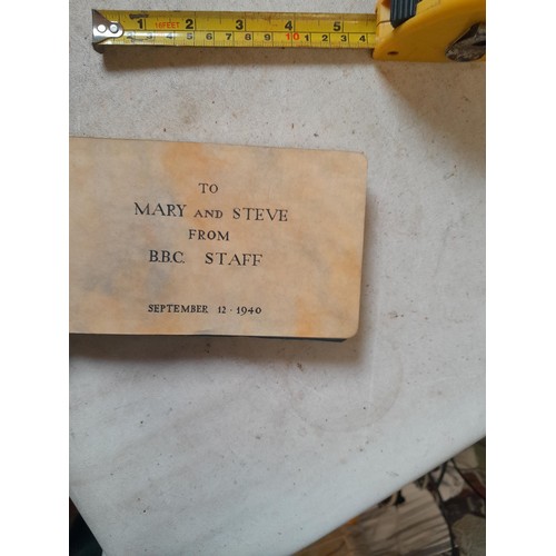 21 - Autograph albums : 1 from BBC dedicated to Mary & Steve and other probably similar