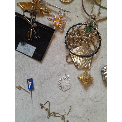 25 - Costume jewellery, necklaces brooches etc. very small amount of silver included, filled & rolled gol... 