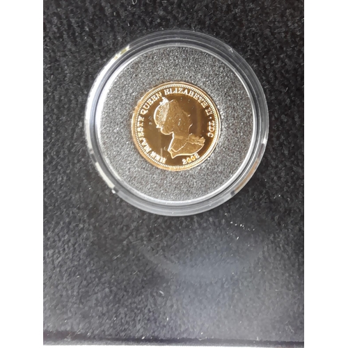 32 - Coin : Tristan Da Cunha gold proof Piedford One Crown with London Mint cert in box of issue