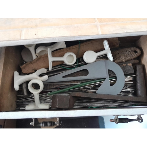 126 - Vintage nest of drawers full of hand tools