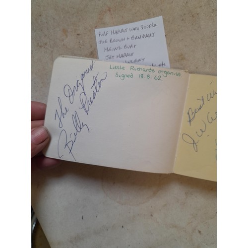 556 - Autograph album : Joe Brown, Rolf Harris and others